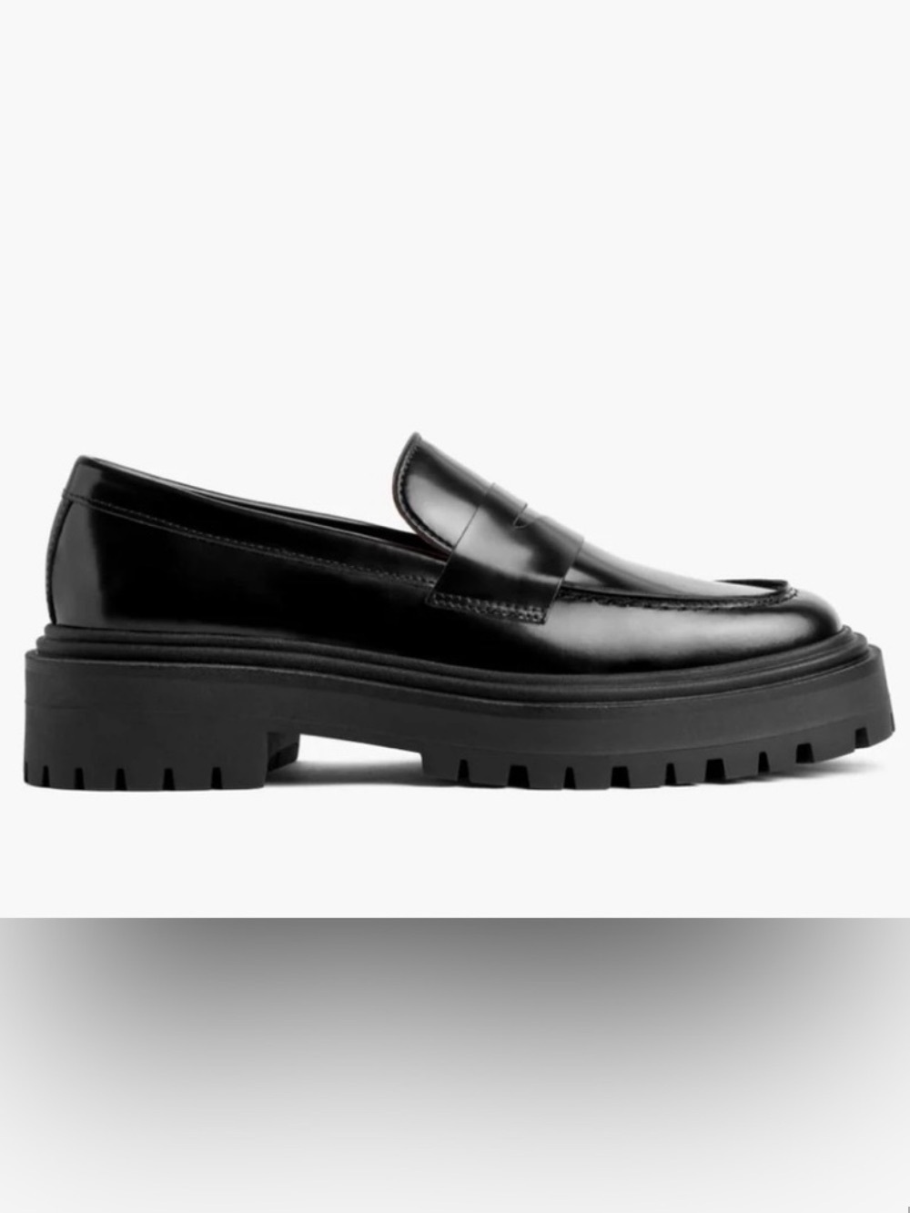Thursday Boot Company Black Leather Lug-Soled Penny Loafers - Picture 10 of 11